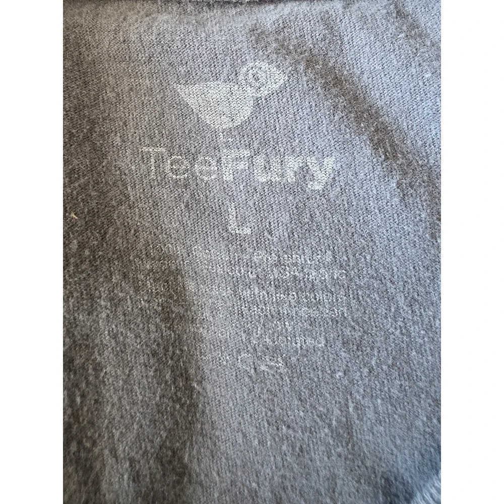 TeeFury King of the Kaiju L Grey T-Shirt Short Sleeve Crew Neck Unisex Tee Top
